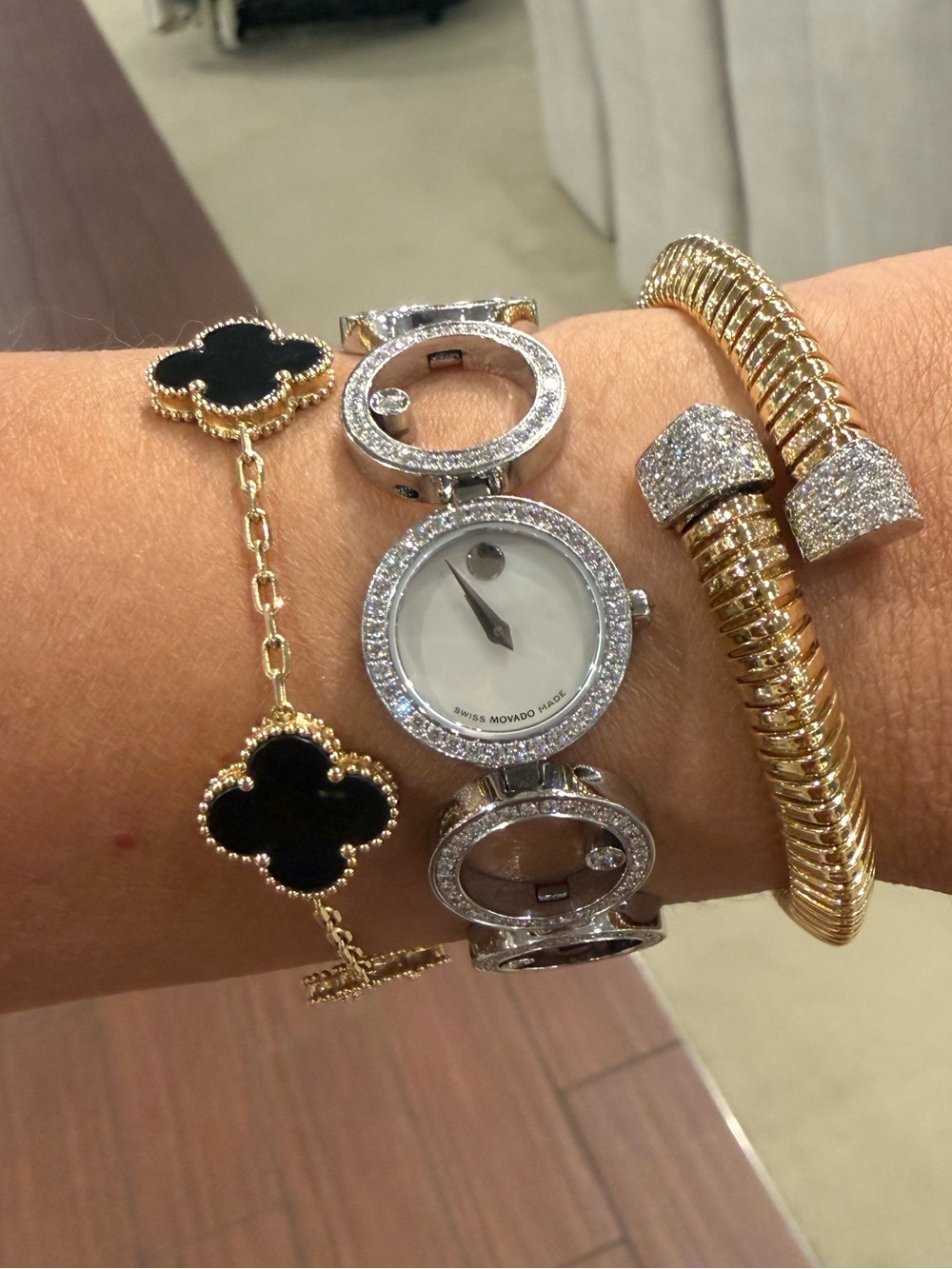 LIMITED ED. Movado Ono Diamond embellished  piece watch ONLY 6 MADE! VVS STONES